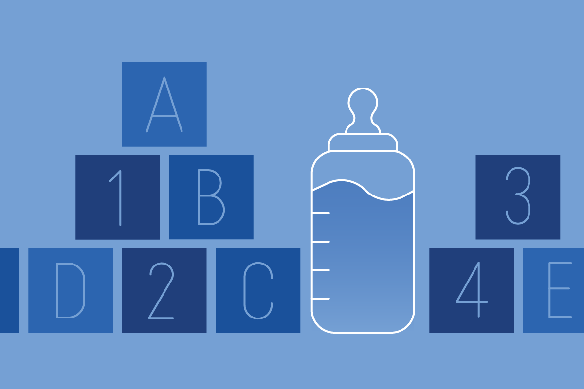 A decorative image of a baby bottle for aesthetic purposes only.