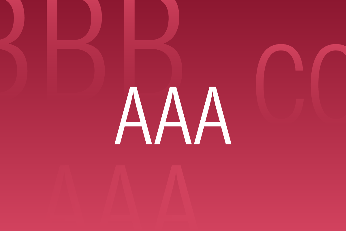 An illustration of three A’s representing the Morningstar DBRS Credit Rating.