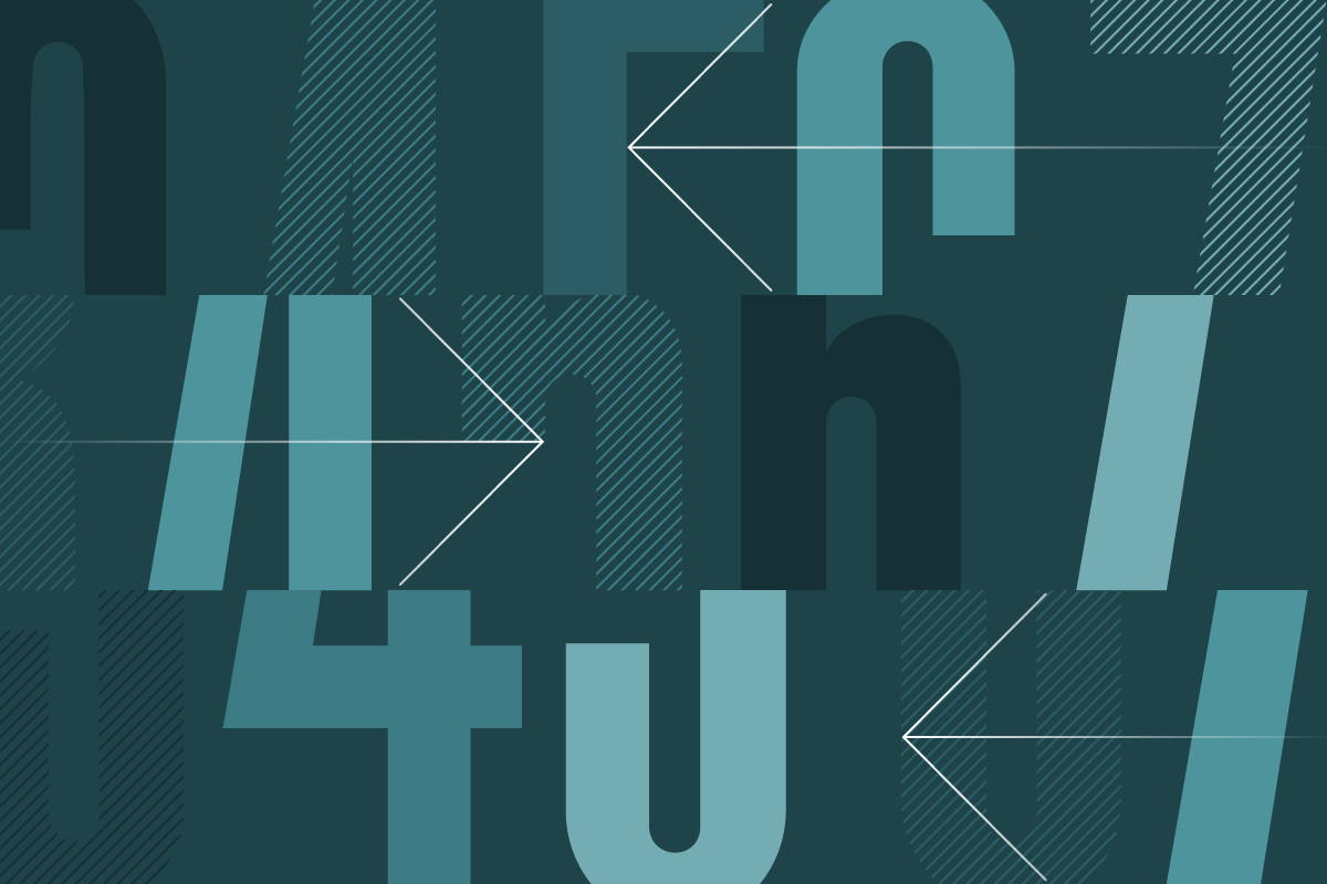 A collage illustration of numbers and arrows.
