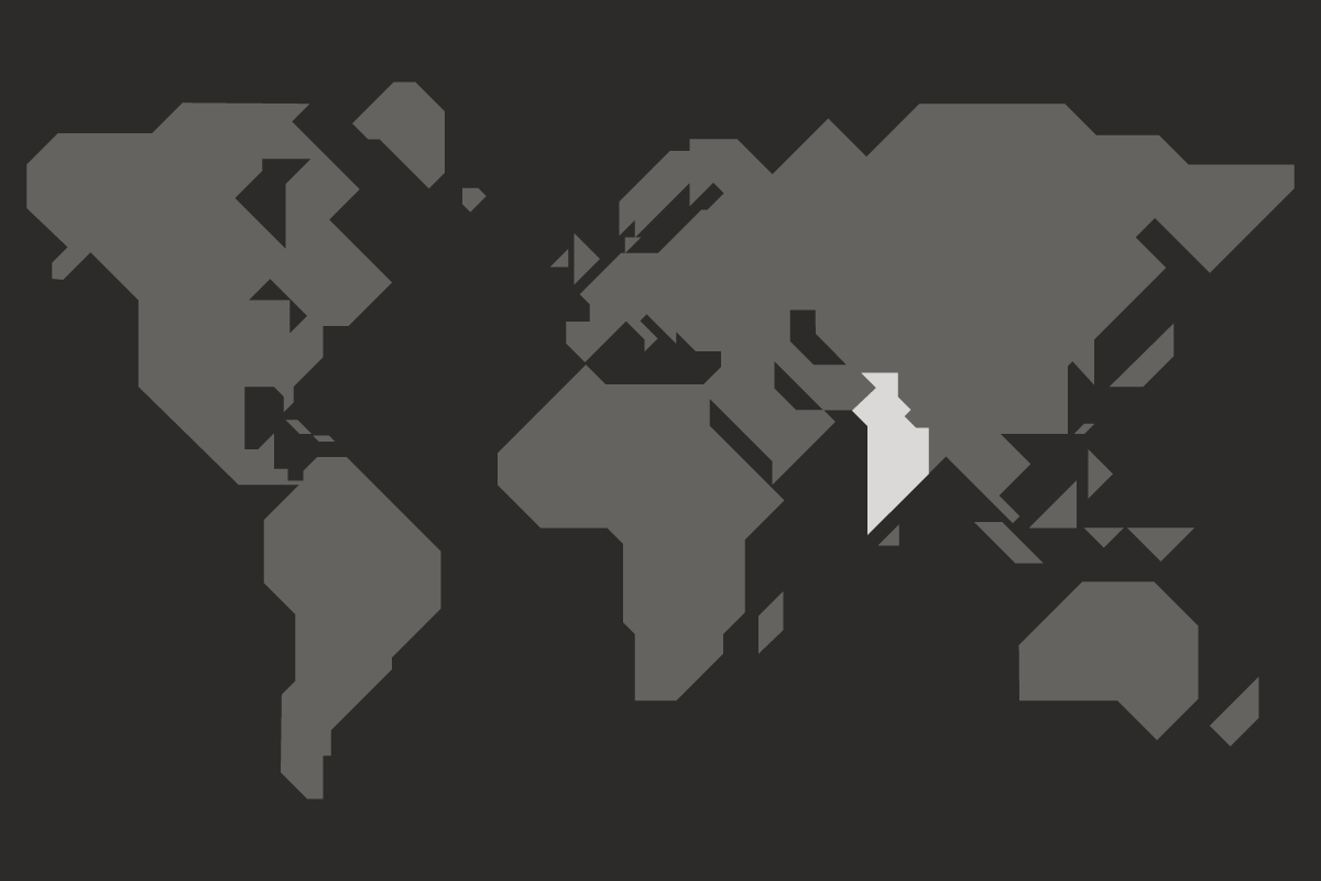 World map highlighting India.