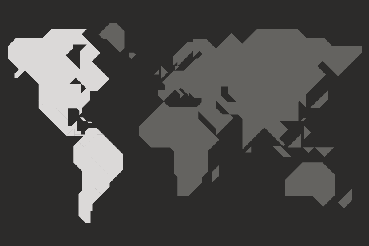 World map highlighting the Americas region.