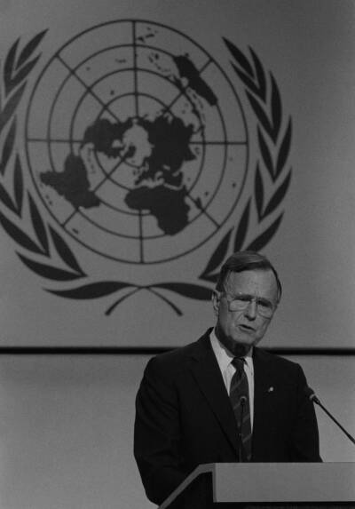 President George Bush Sr. speaks at the UN Conference on Environment and Development
